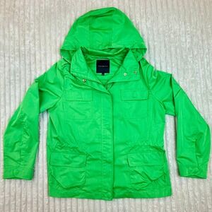 Talbots Bright Green Hooded Utility‎ Jacket Women's Size 16